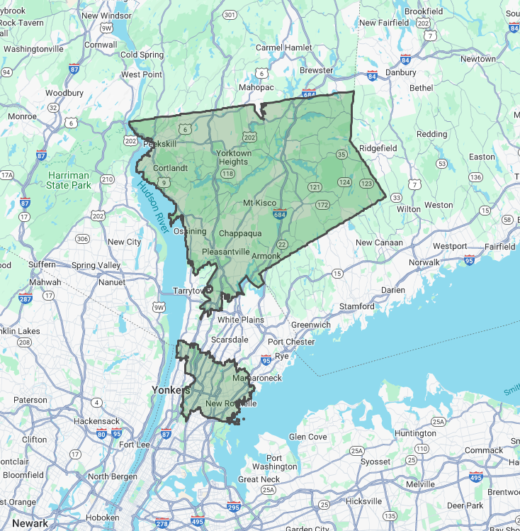 Territories served by FirstLight Home Care of Bronxville and Lower Westchester County